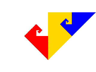 right isoceles triangular spiral